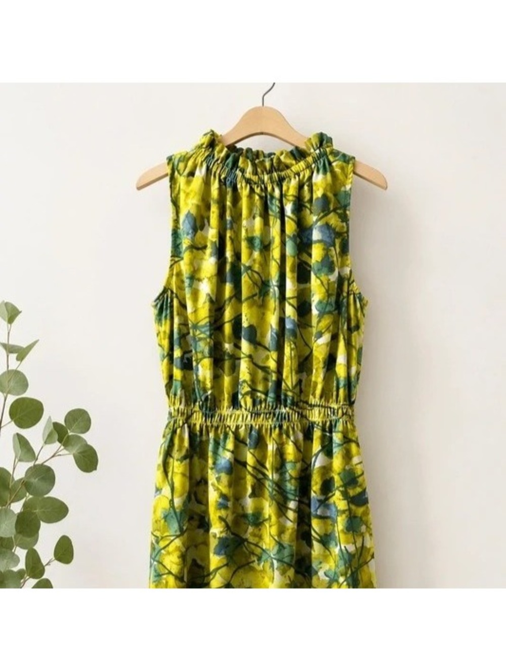 Women's Green Floral Print Midi Dress